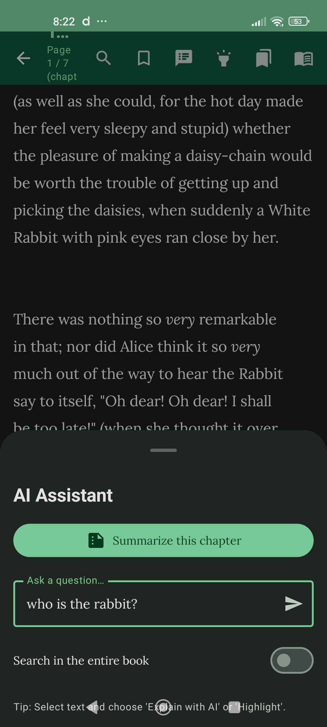 AI Chat feature